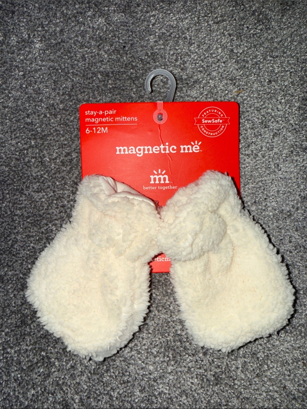 magnetic me Cream Stay-a-Pair Magnetic Mittens for Baby